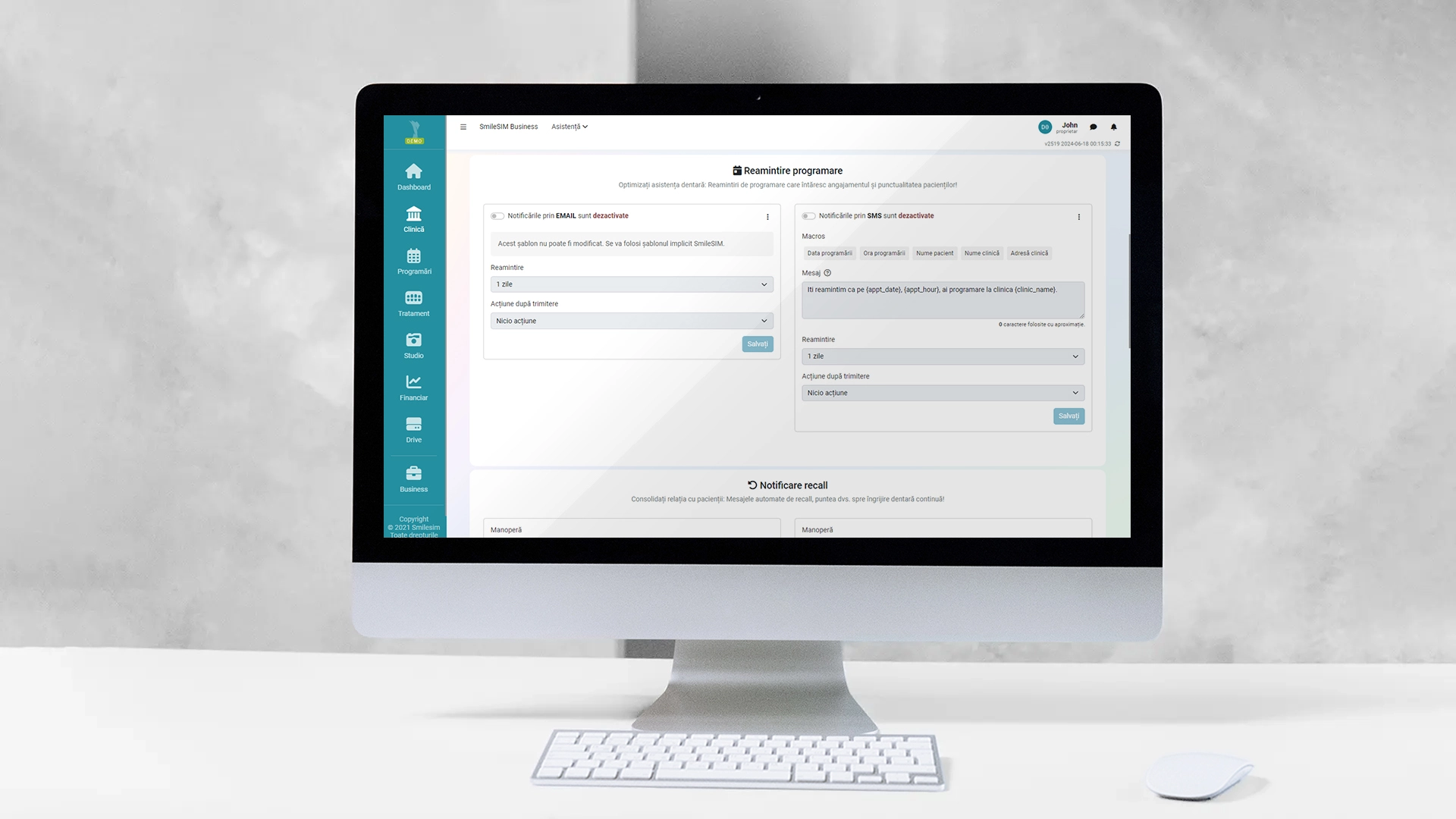 La función Notificaciones al Paciente del módulo de software {1}