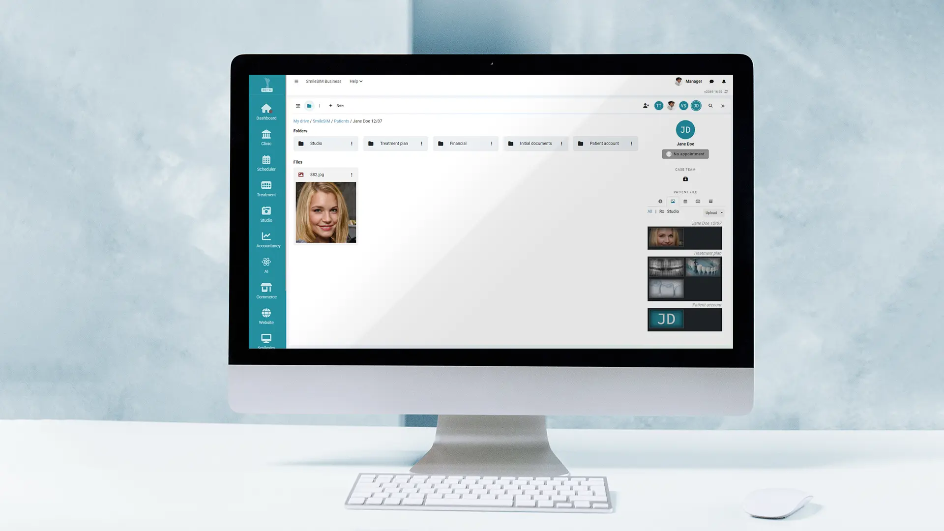La función Archivo de pacientes del módulo de software {1}