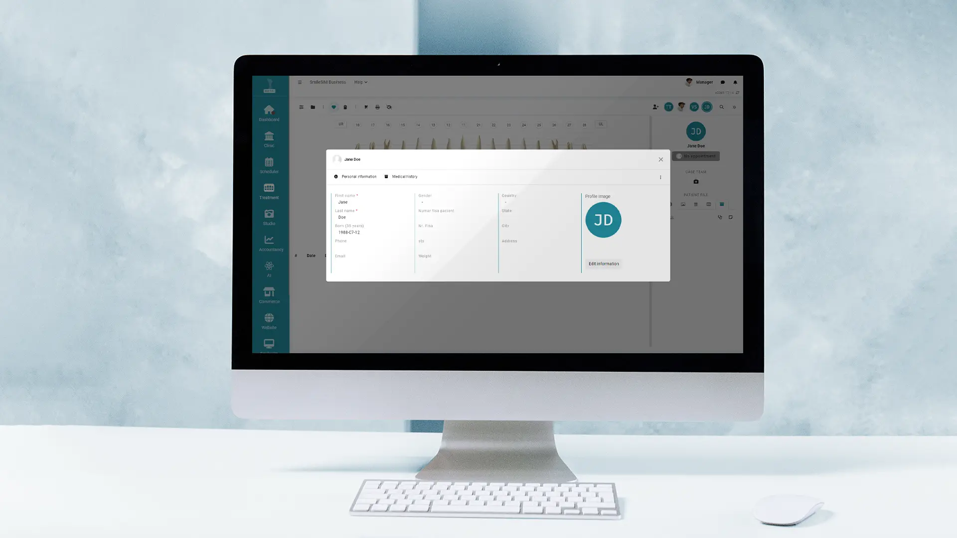 La función Cuenta de pacientes del módulo de software {1}