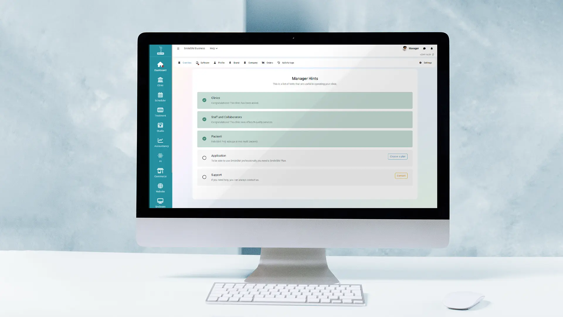 La función Gestión y administración del módulo de software {1}