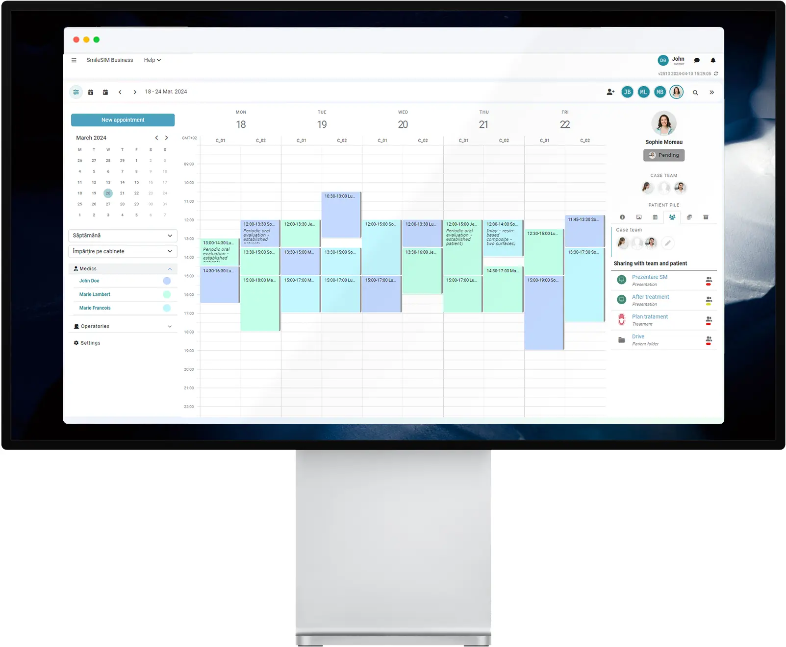 La aplicación de software dental SmileSIM se ejecuta de forma nativa en Apple MacOS